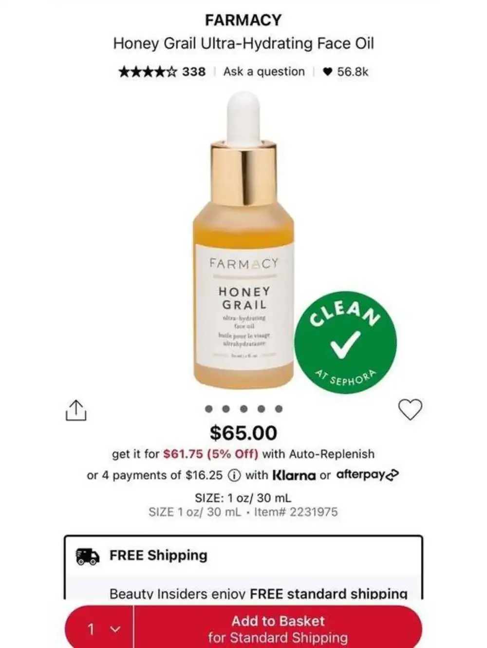 Farmacy: Honey Grail Ultra Hydrating Face Oil
